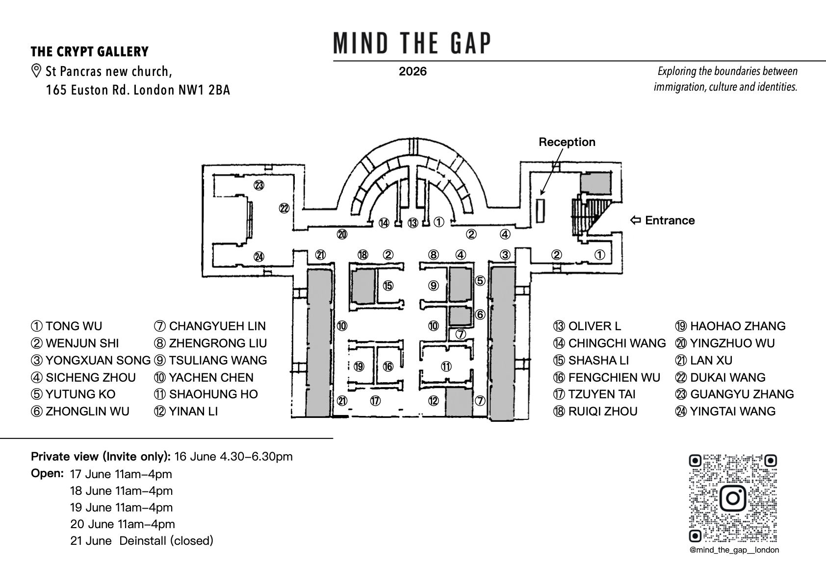 Mind the Gap exhibition map